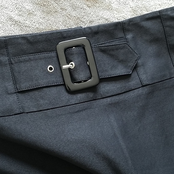 NWT Studio 1940 Black Pencil Faux Belt Front Skirt Size 8 - Picture 4 of 4